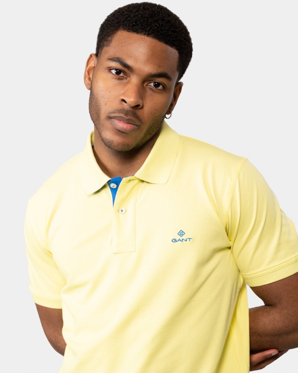 GANT Mens Contrast Collar Pique Short Sleeve Rugger