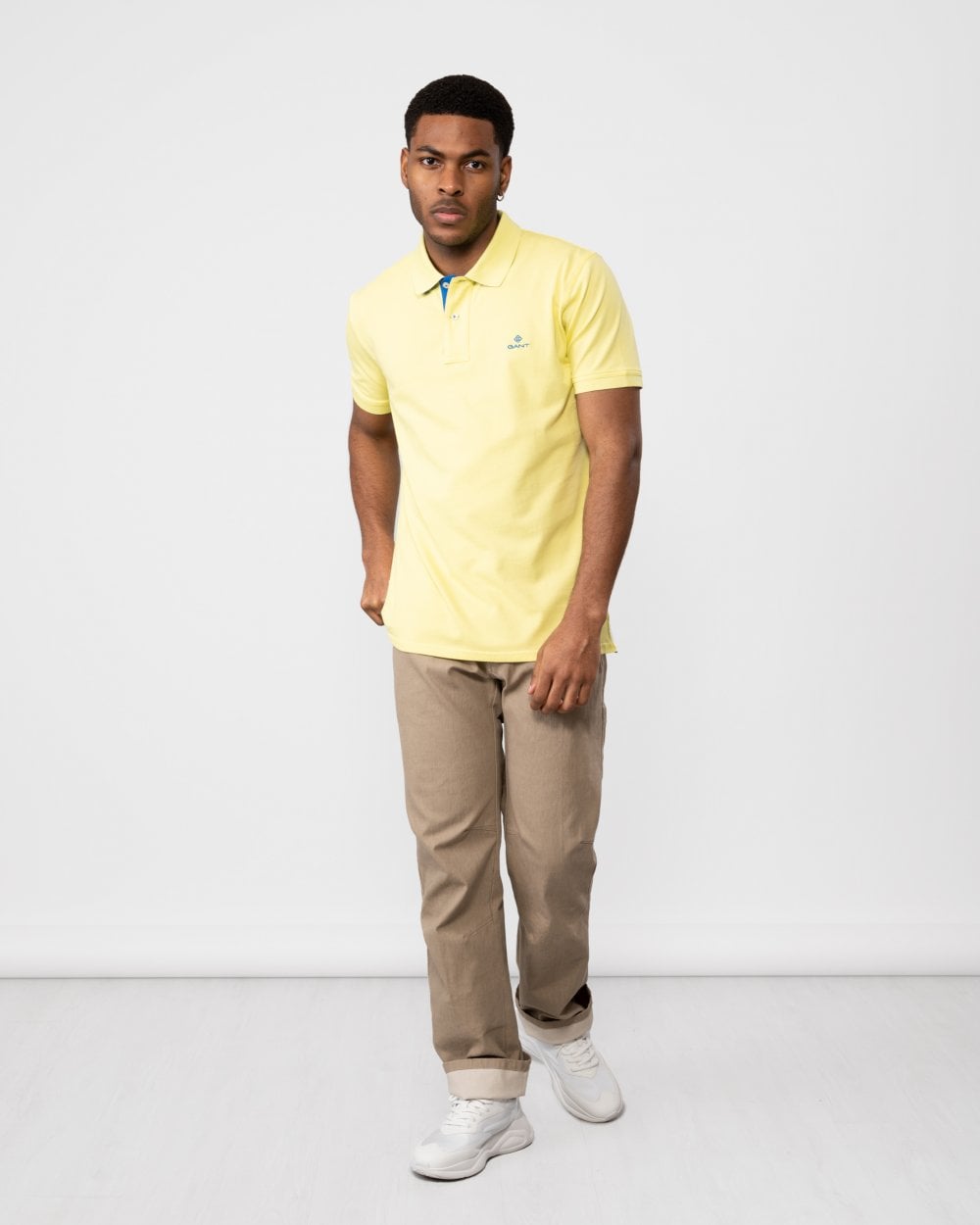 GANT Mens Contrast Collar Pique Short Sleeve Rugger
