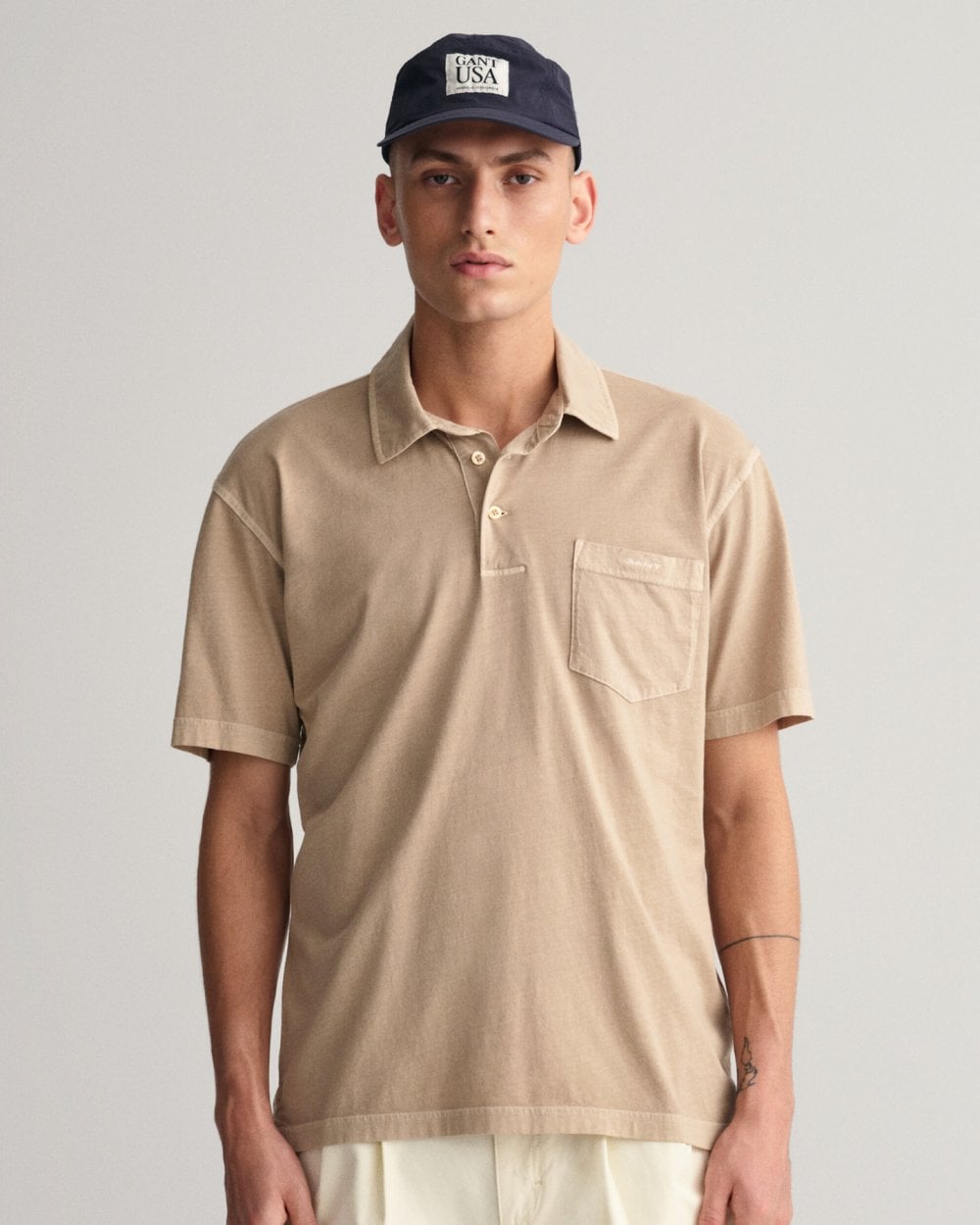 GANT Mens Solid Sunfaded Jersey Short Sleeve Rugger