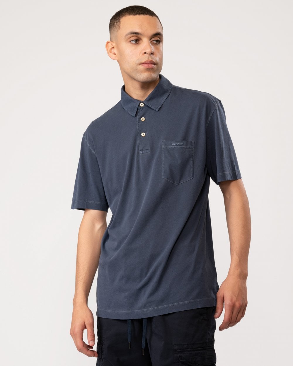 GANT Mens Solid Sunfaded Jersey Short Sleeve Rugger