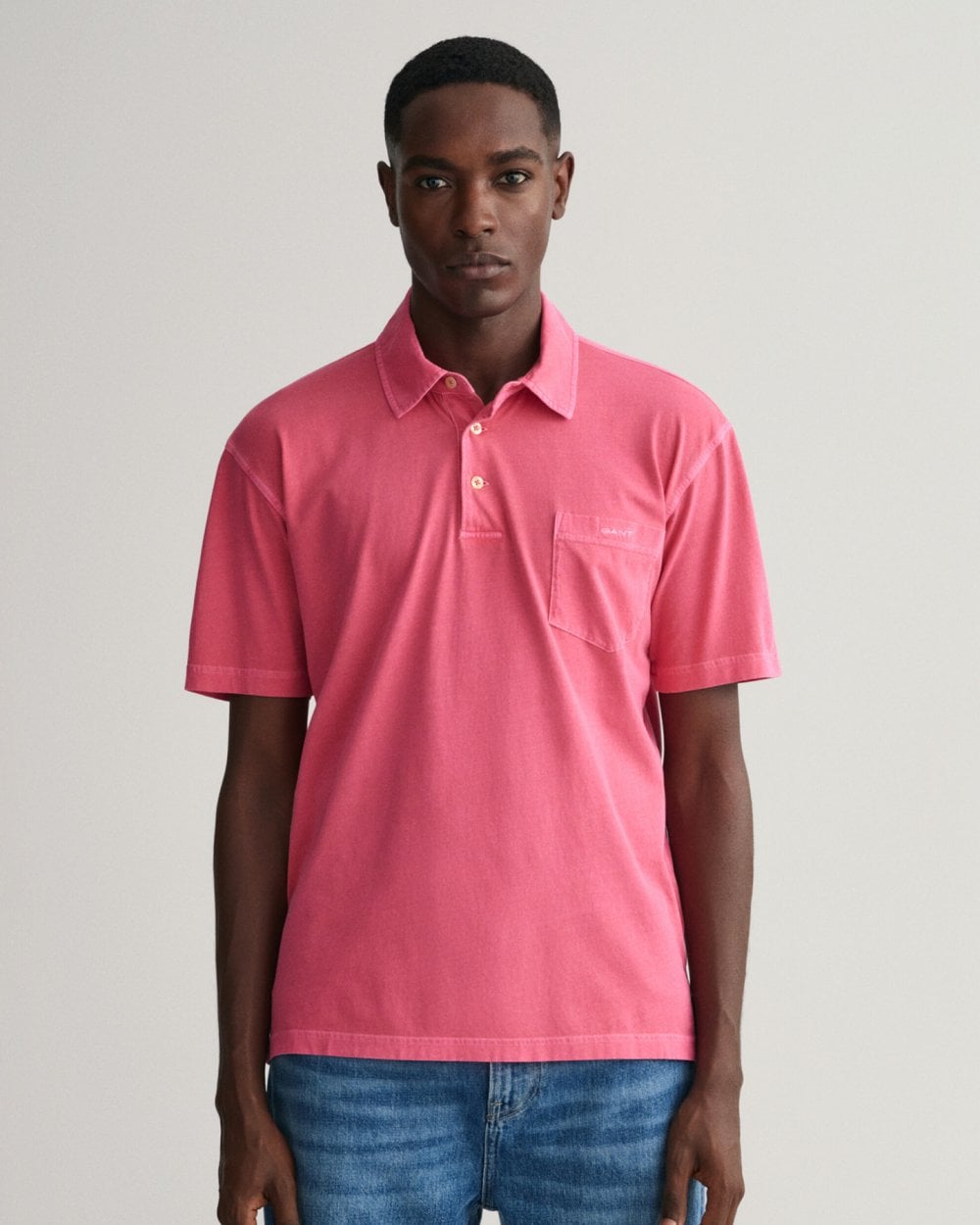 GANT Mens Solid Sunfaded Jersey Short Sleeve Rugger