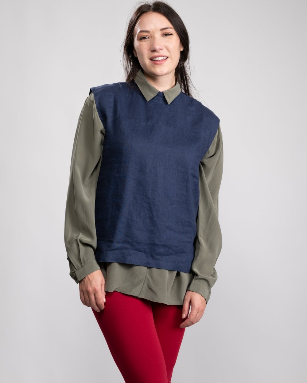 Great Plains Alana Linen Womens Polo Neck Top