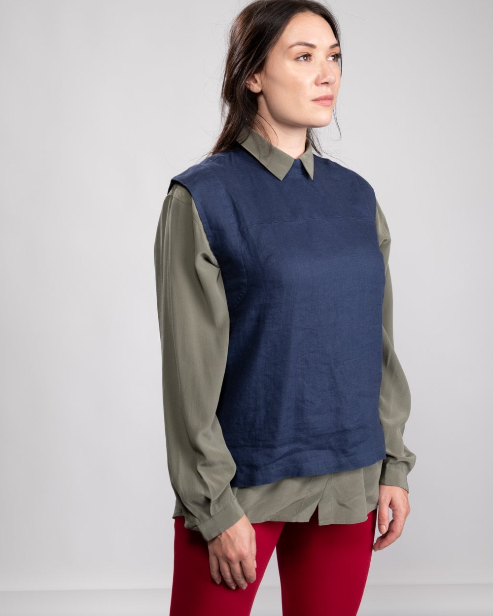 Great Plains Alana Linen Womens Polo Neck Top
