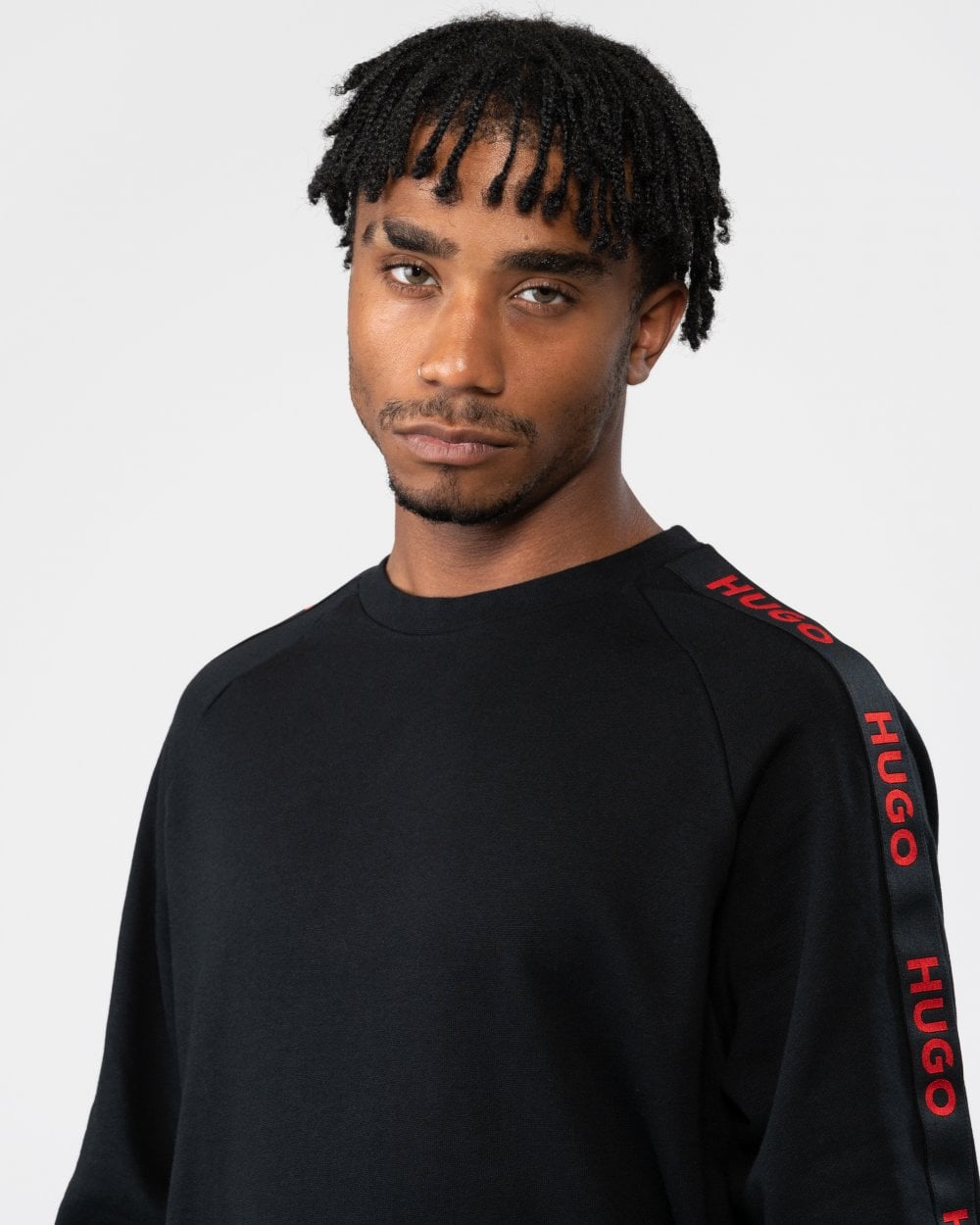 HUGO HUGO Sporty Logo Tape Mens Loungewear Sweatshirt
