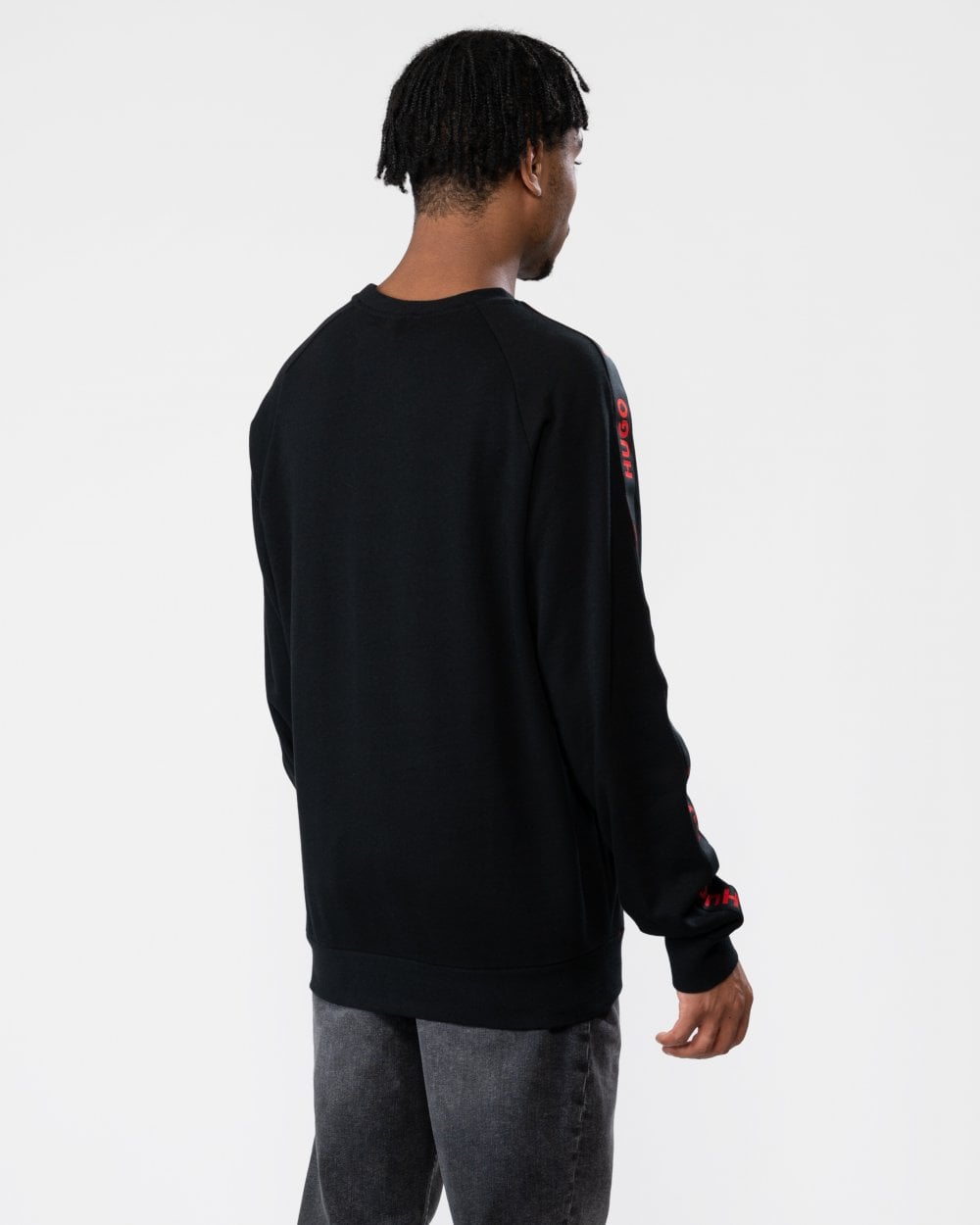 HUGO HUGO Sporty Logo Tape Mens Loungewear Sweatshirt