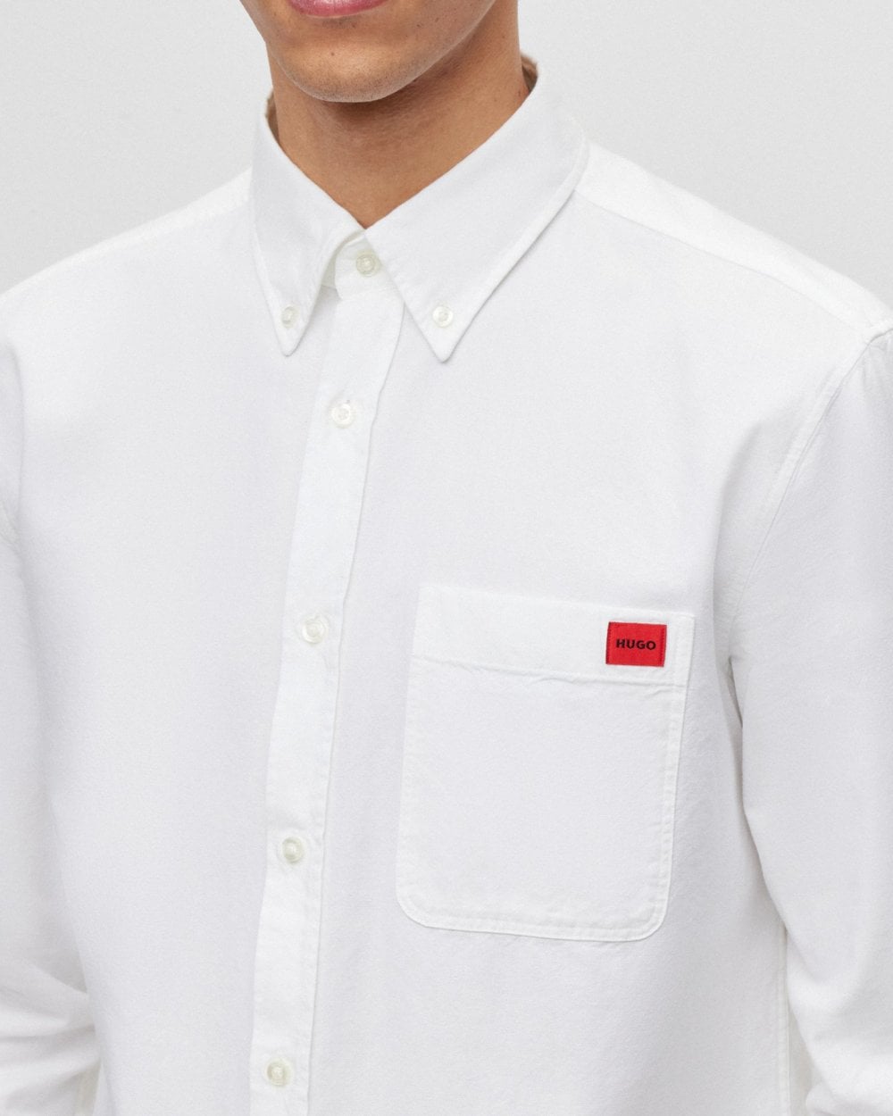 HUGO Evito Slim Fit Mens Long Sleeved Shirt - Open White 199