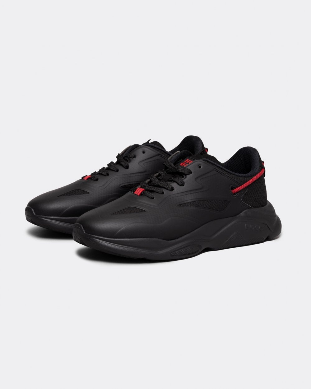 HUGO Leon Runn Mens Mixed-Material Trainers with Synthetic Coated Fabric