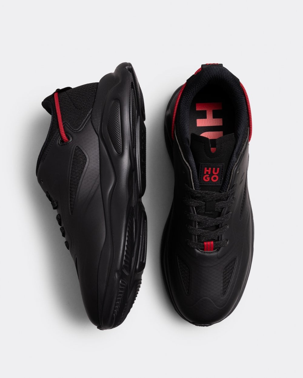 HUGO Leon Runn Mens Mixed-Material Trainers with Synthetic Coated Fabric