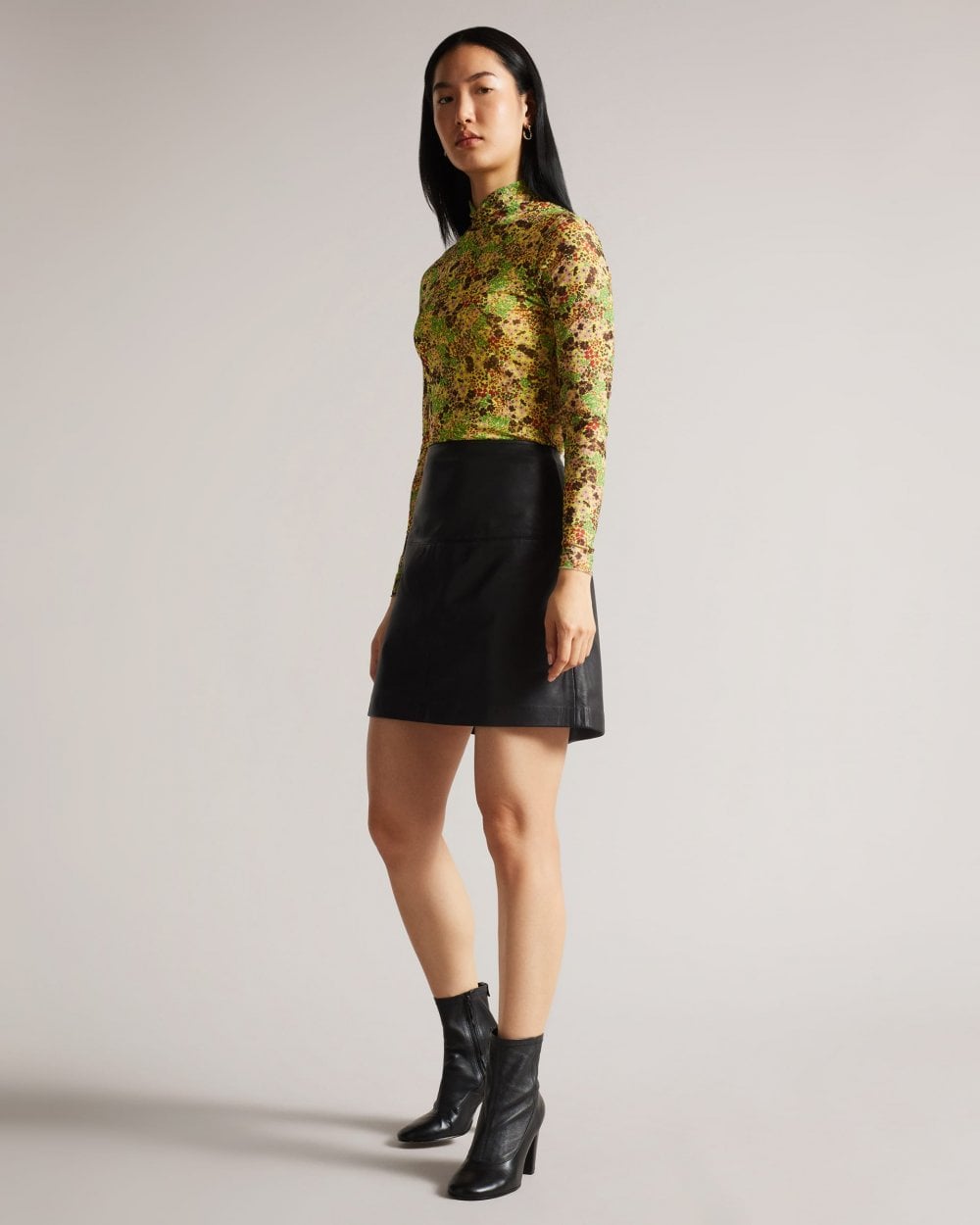 Ted Baker Valiat Womens A-Line Leather Mini Skirt