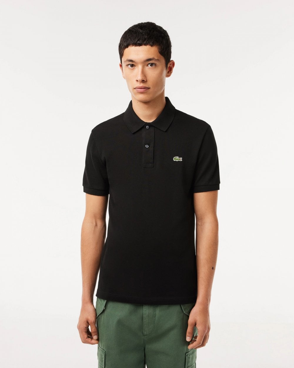Lacoste Mens Original L.12.12 Slim Fit Petit Piqué Cotton Polo Shirt - Black 031