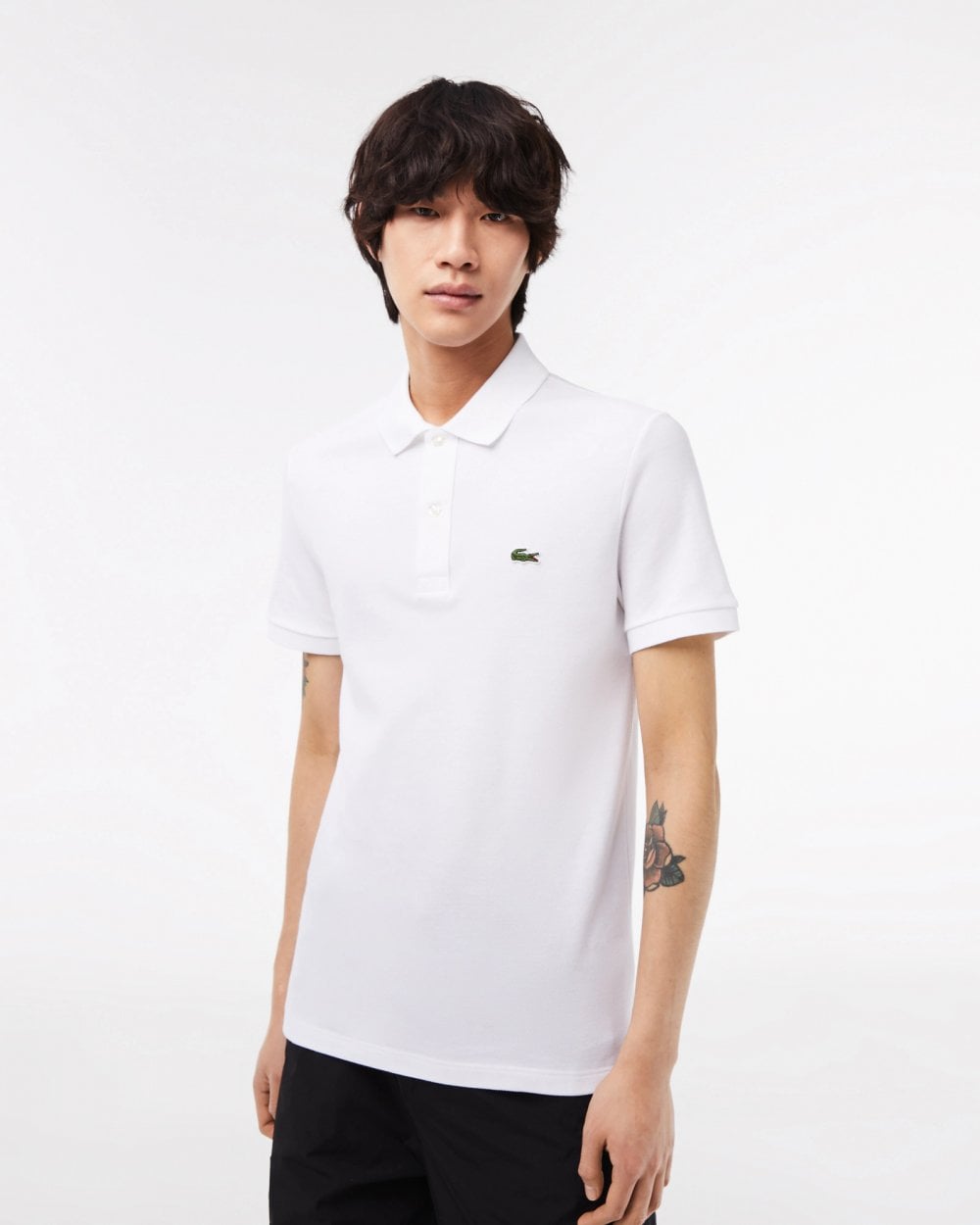 Lacoste Mens Original L.12.12 Slim Fit Petit Piqué Cotton Polo Shirt - White 001