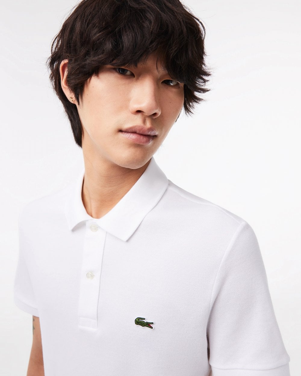 Lacoste Mens Original L.12.12 Slim Fit Petit Piqué Cotton Polo Shirt - White 001