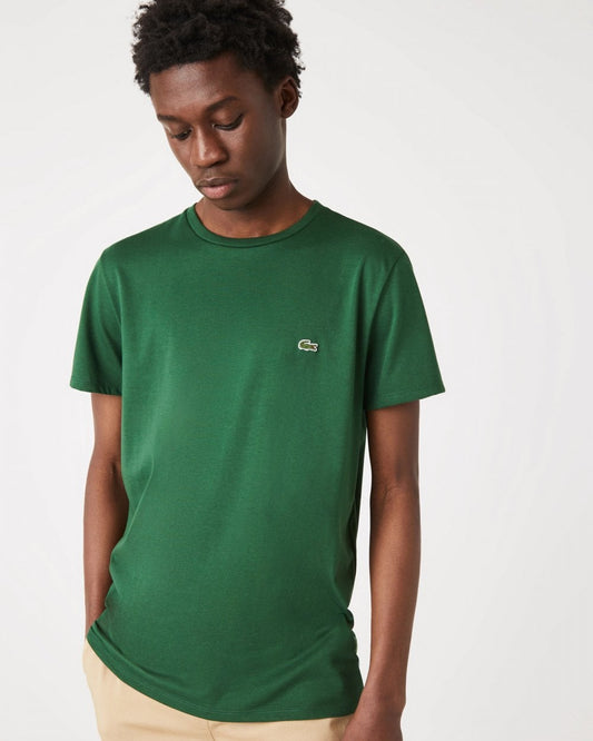Lacoste Mens Crew Neck Pima Cotton Jersey T-Shirt - Green 132