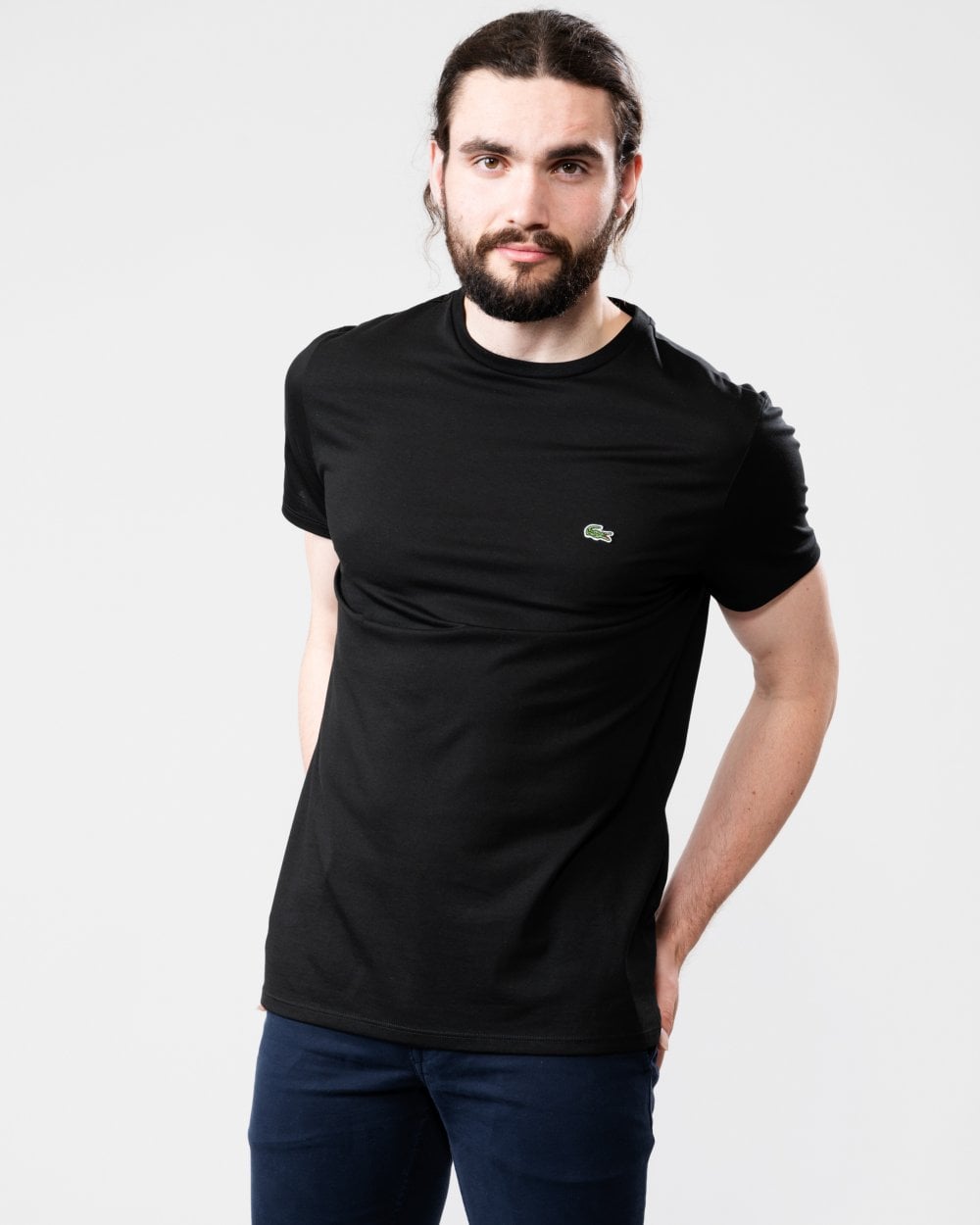 Lacoste Mens Crew Neck Pima Cotton Jersey T-Shirt - Black 031