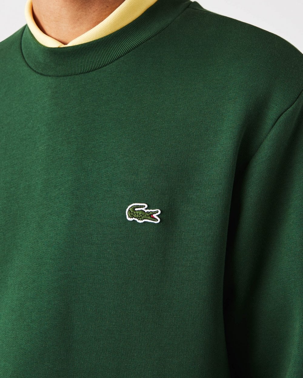 Lacoste Mens Crew Neck Fleece Sweatshirt - Green 132