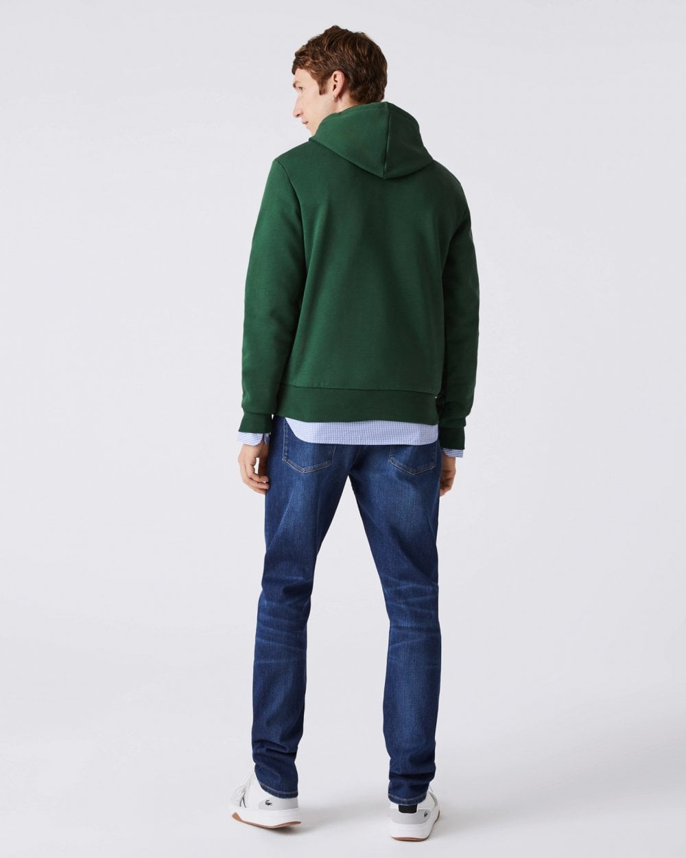 Lacoste Mens Fleece Hoodie - Green 132