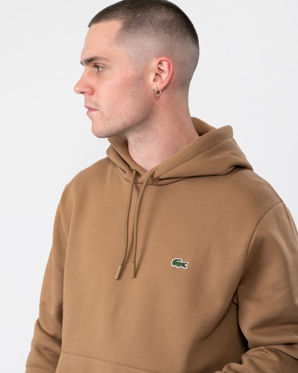 Lacoste Mens Fleece Hoodie - Cookie SIX