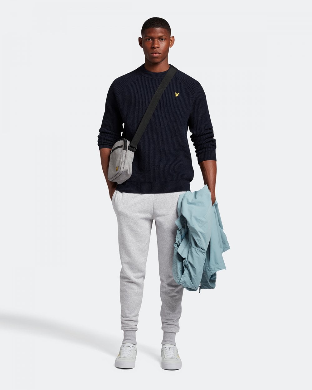 Lyle & Scott Shaker-Stitch Mens Mock Neck Jumper