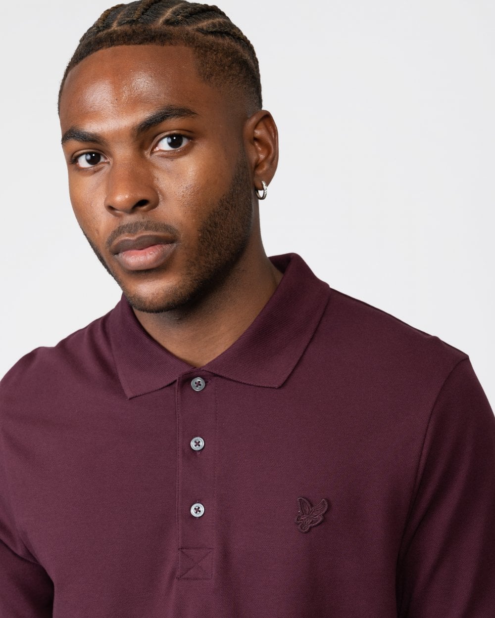 Lyle & Scott Tonal Eagle Mens Polo Shirt - Z562 Burgundy
