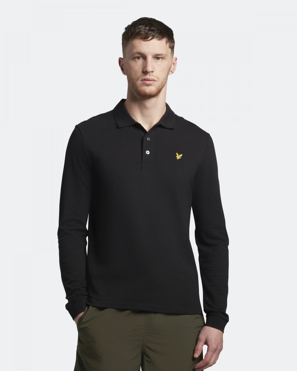 Lyle & Scott Mens Long Sleeve Polo Shirt - Z865 Jet Black