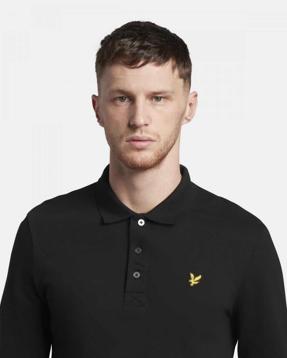 Lyle & Scott Mens Long Sleeve Polo Shirt - Z865 Jet Black