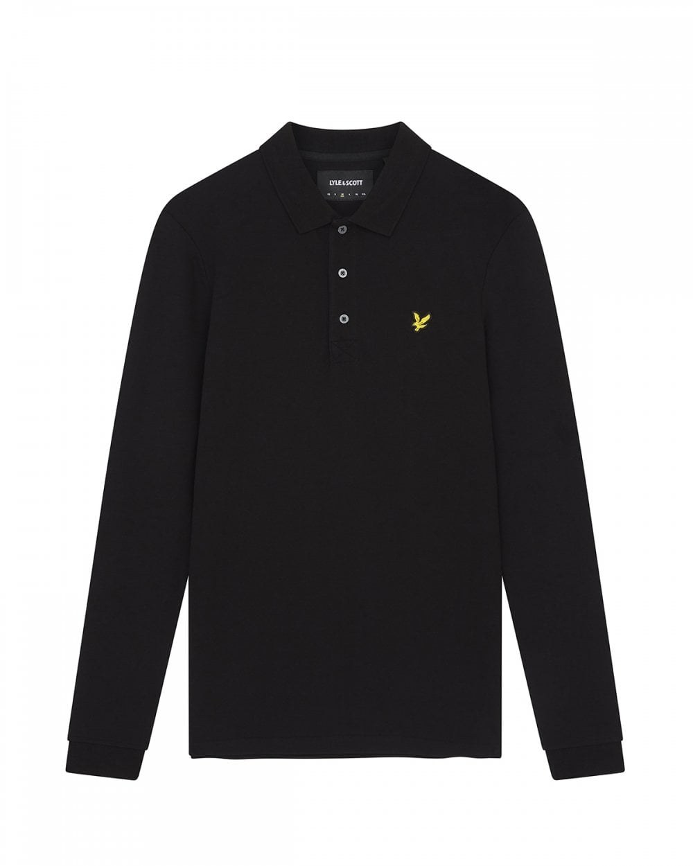 Lyle & Scott Mens Long Sleeve Polo Shirt - Z865 Jet Black