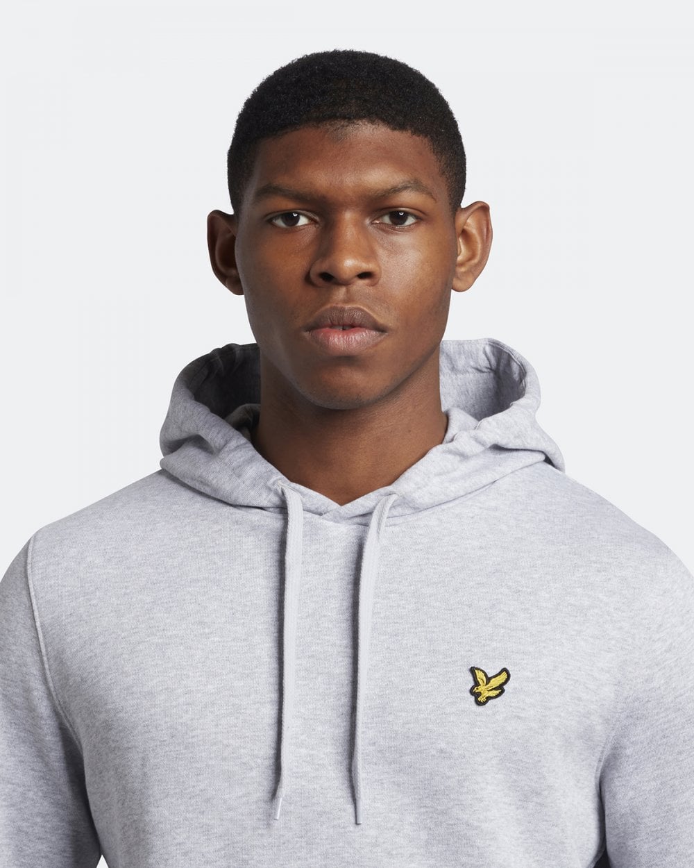 Lyle & Scott Mens Pullover Hoodie - D24 Light Grey Marl