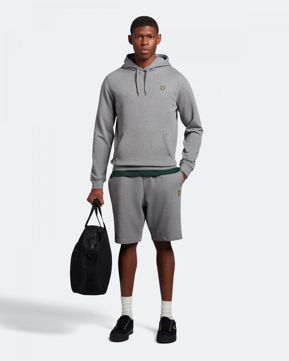 Lyle & Scott Mens Pullover Hoodie - T28 Mid Grey Marl