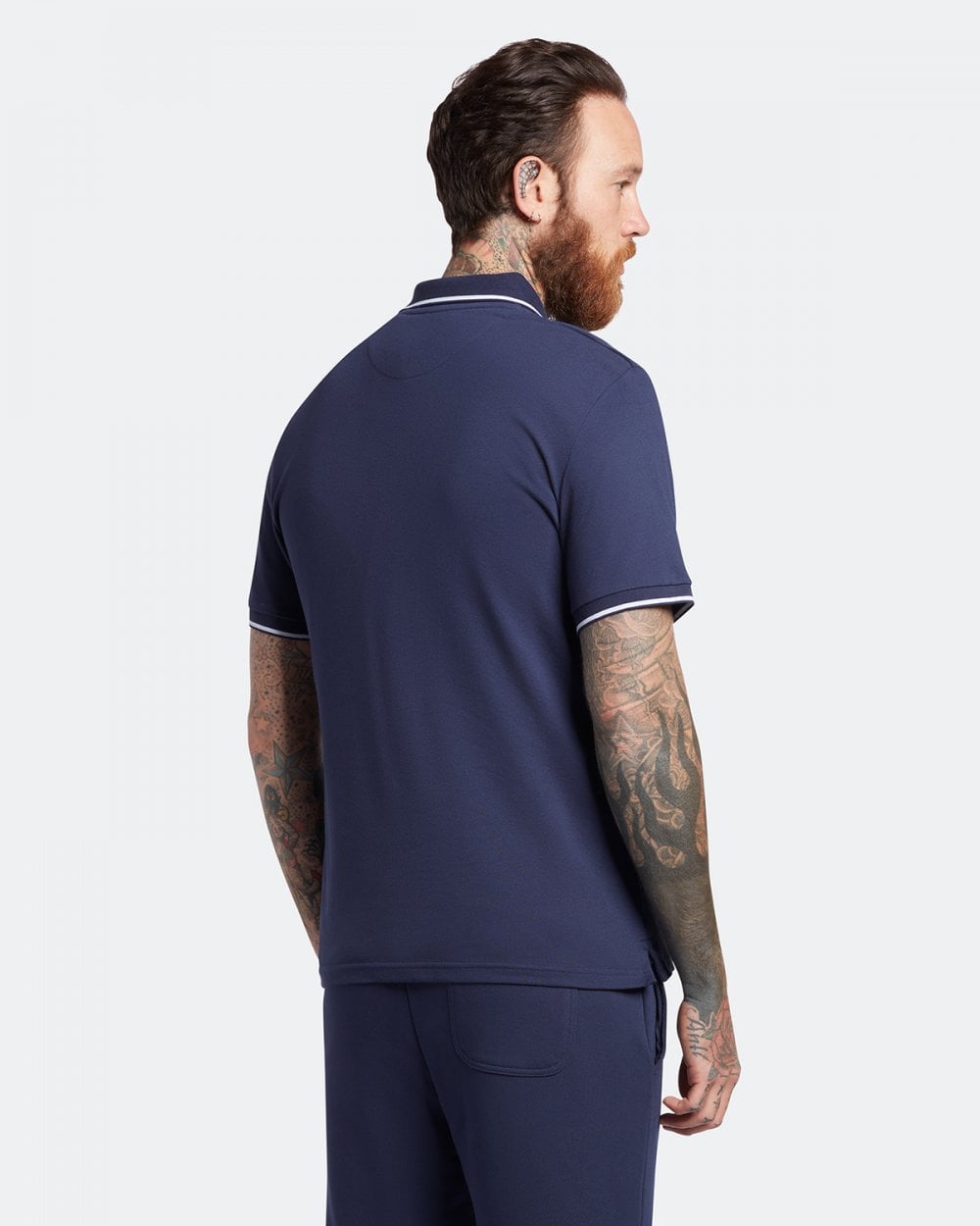 Lyle & Scott Tipped Mens Polo Shirt SP1524VOG - W190 Navy/ White