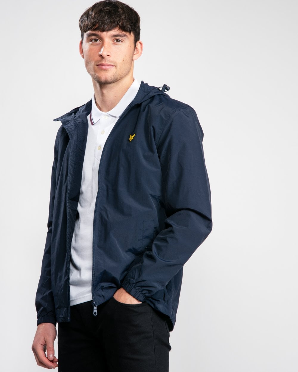 Lyle & Scott Mens Zip Through Hooded Jacket - Z271 Dark Navy