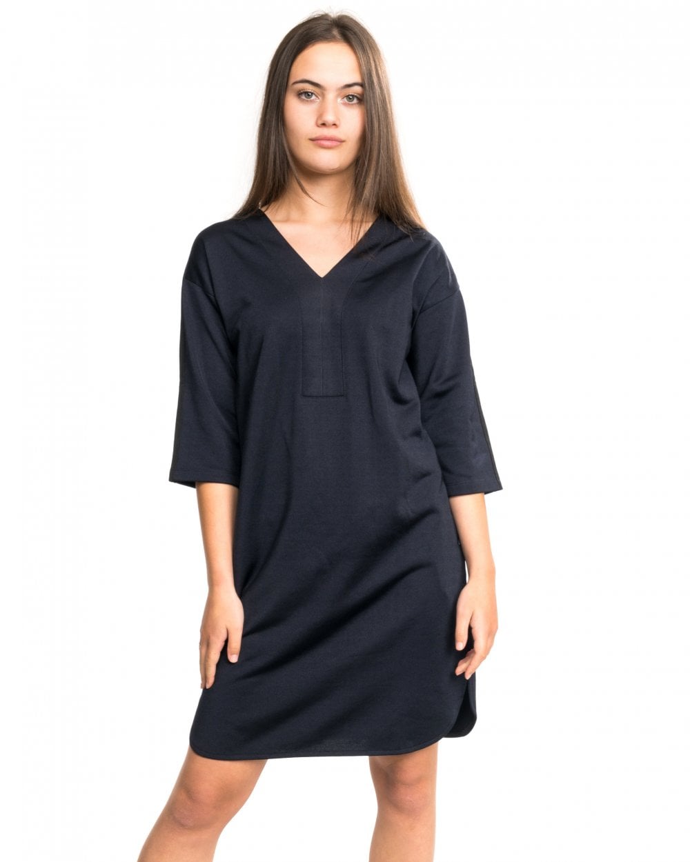 Maison Scotch V-Neck Sweat Panel Sleeved Womens Dress