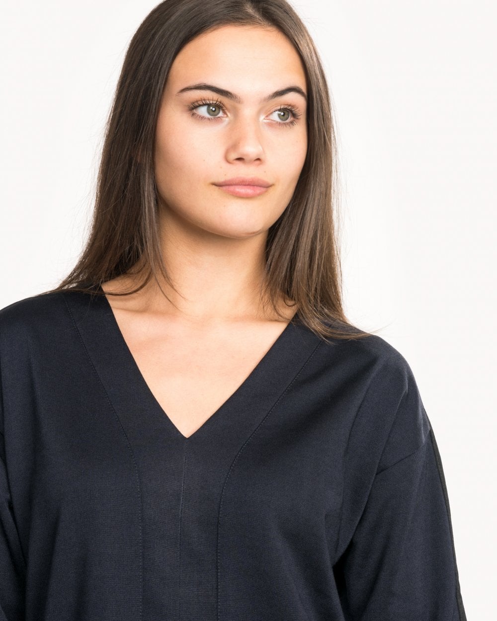 Maison Scotch V-Neck Sweat Panel Sleeved Womens Dress