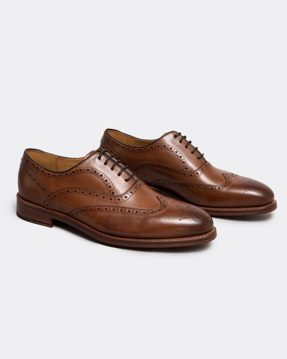 Oliver Sweeney Aldeburgh Mens Leather Brogue - Dark Tan