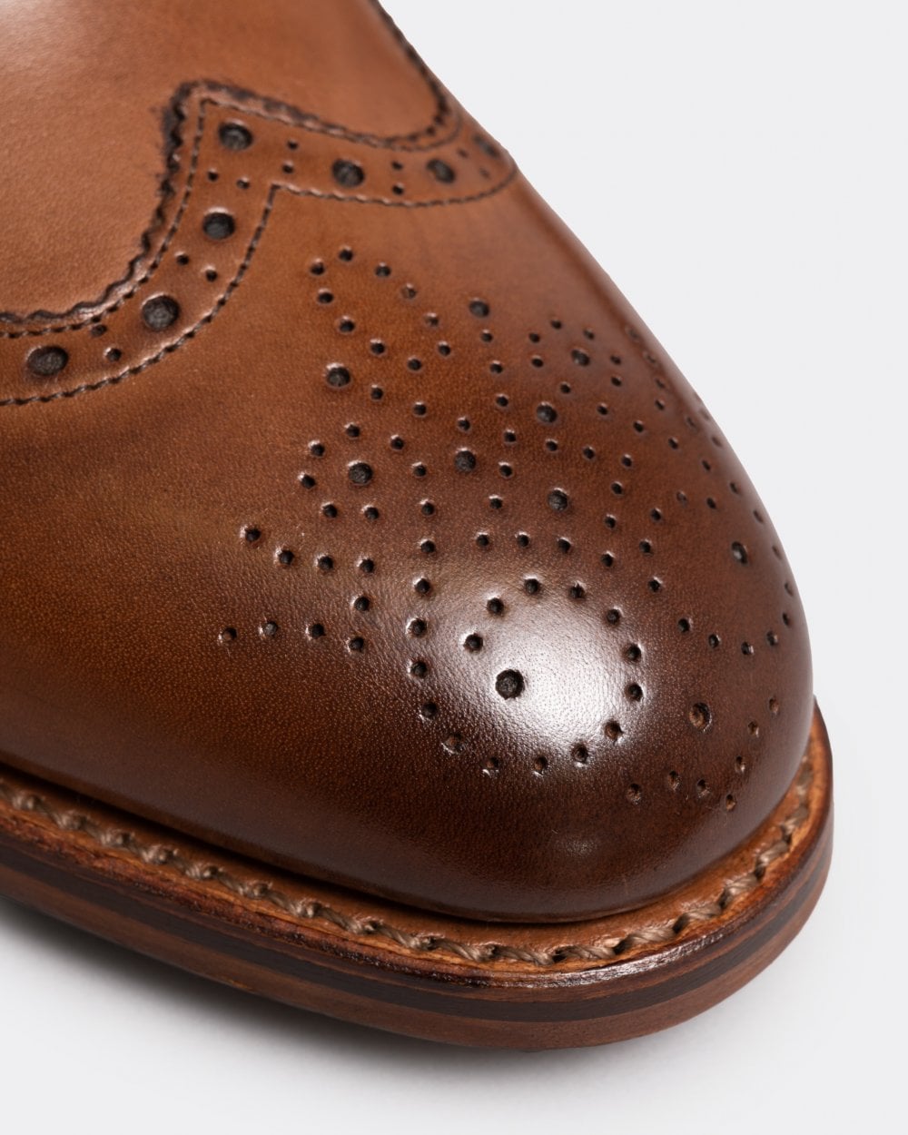 Oliver Sweeney Aldeburgh Mens Leather Brogue - Dark Tan