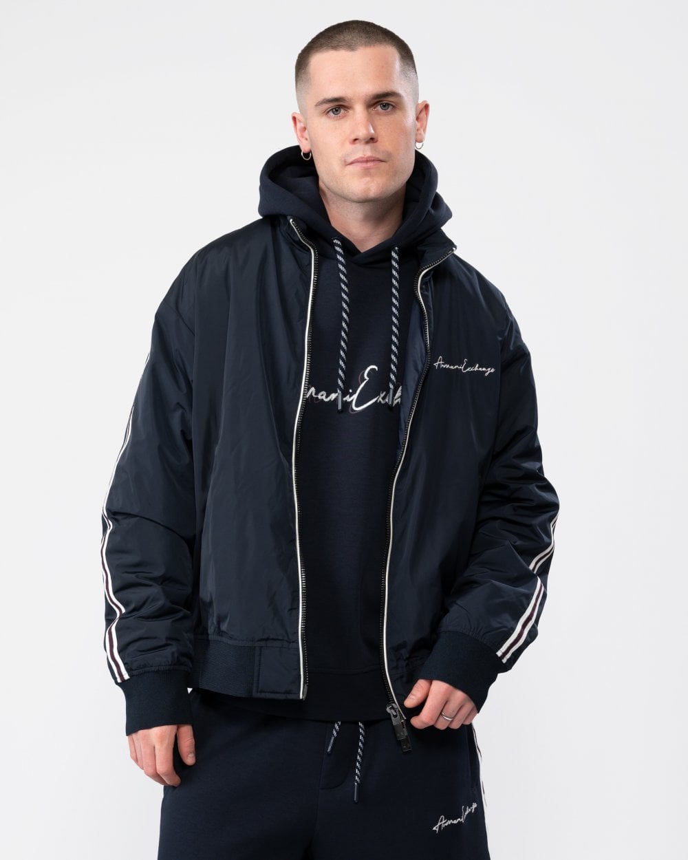 Armani Exchange Mens Signature Bomber