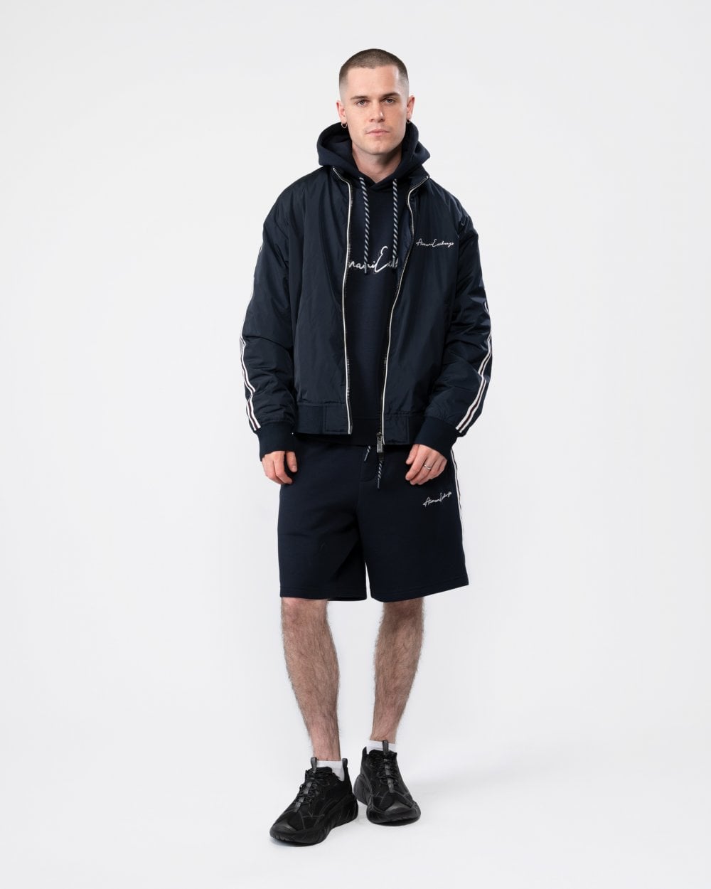 Armani Exchange Mens Signature Bomber