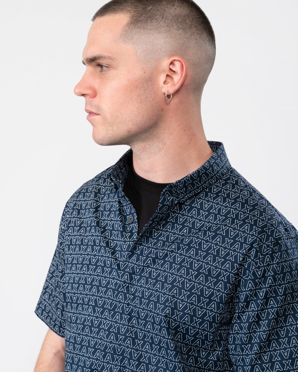 Armani Exchange Mens Short Sleeve AOP Shirt
