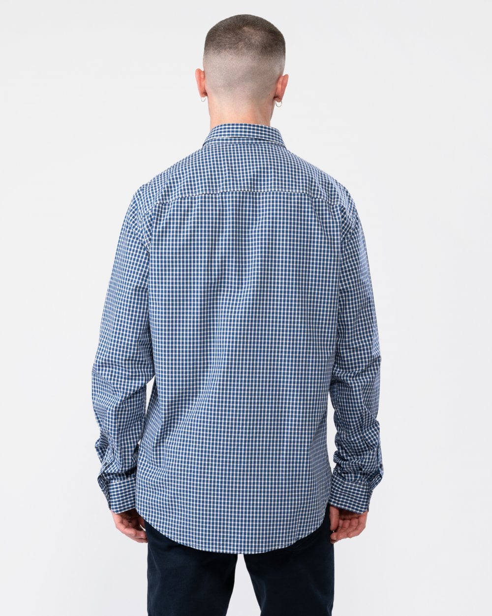 Armani Exchange Mens Long Sleeve Micro Check Shirt