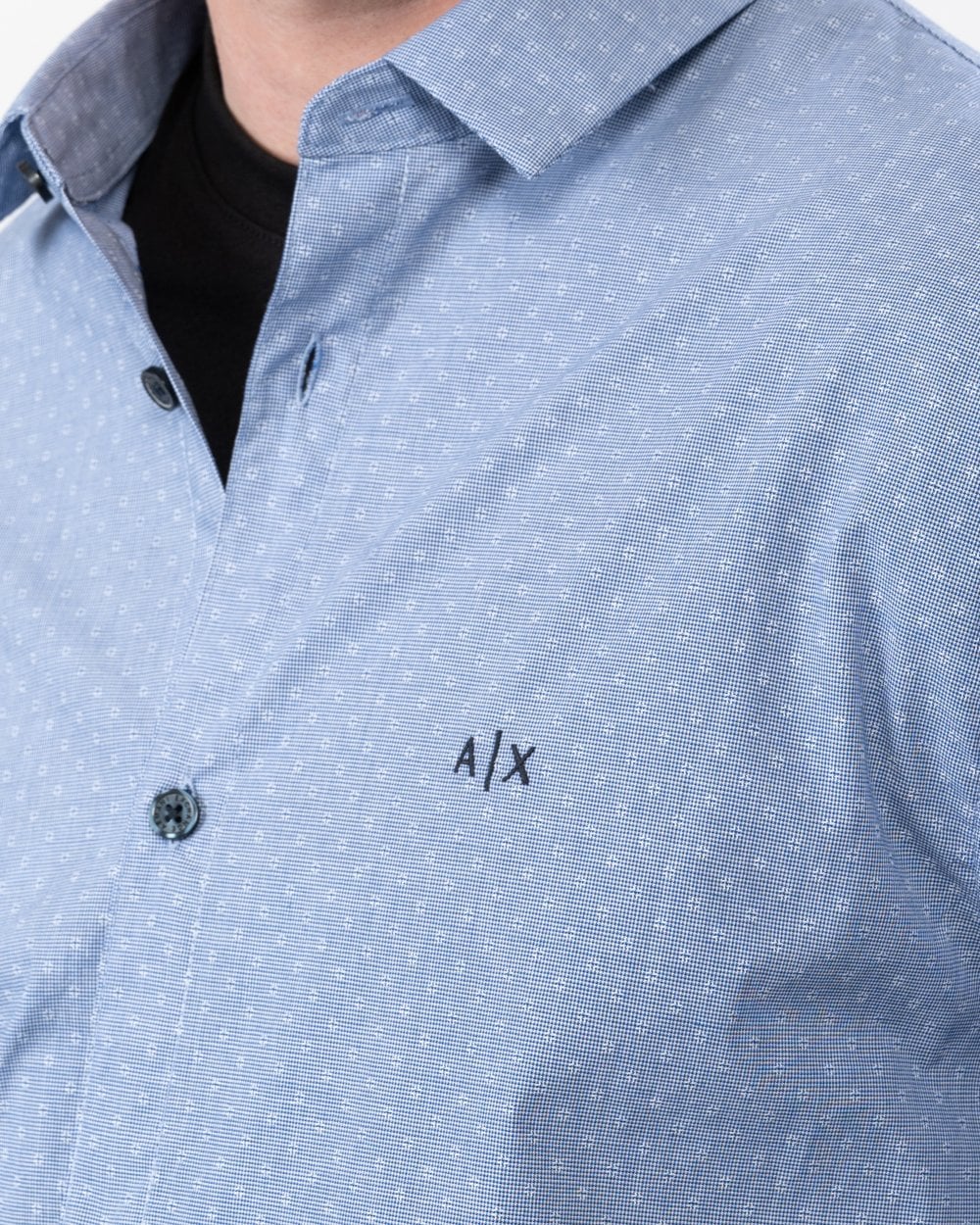 Armani Exchange Mens Long Sleeve Dotted Shirt