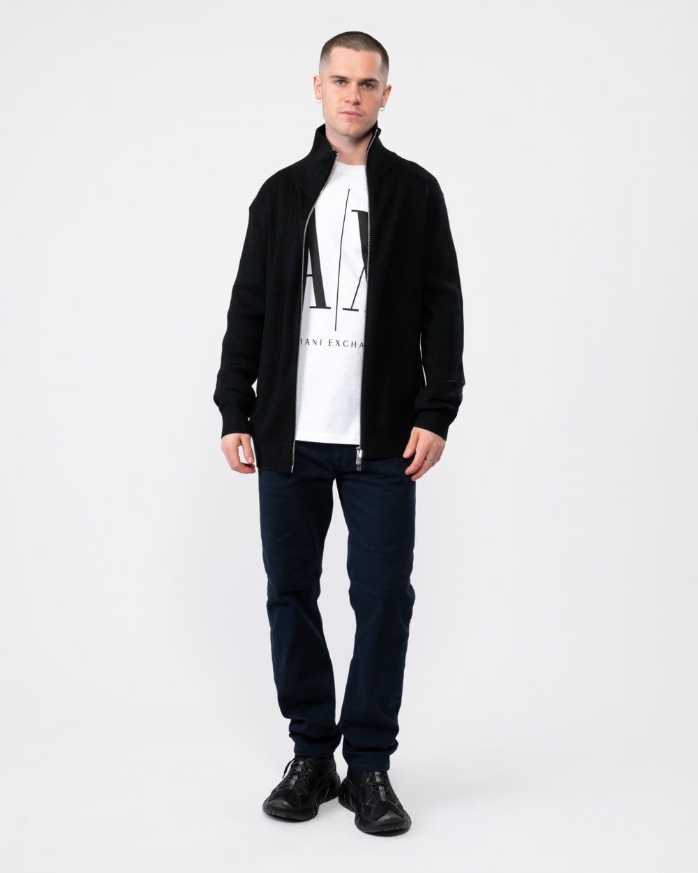 Armani Exchange Mens Double Zip Cardigan