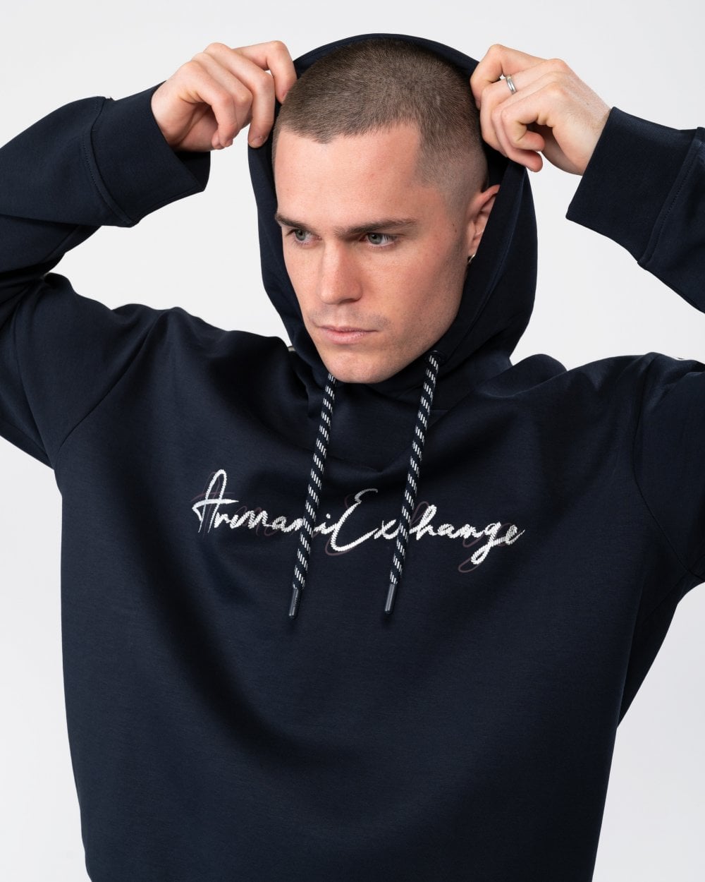 Armani Exchange Mens Signature Hoodie