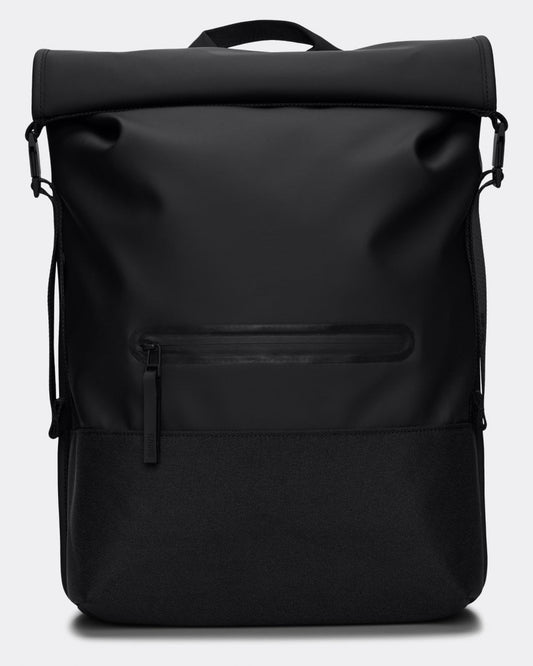 Rains Unisex Trail Rolltop Backpack - 01 Black