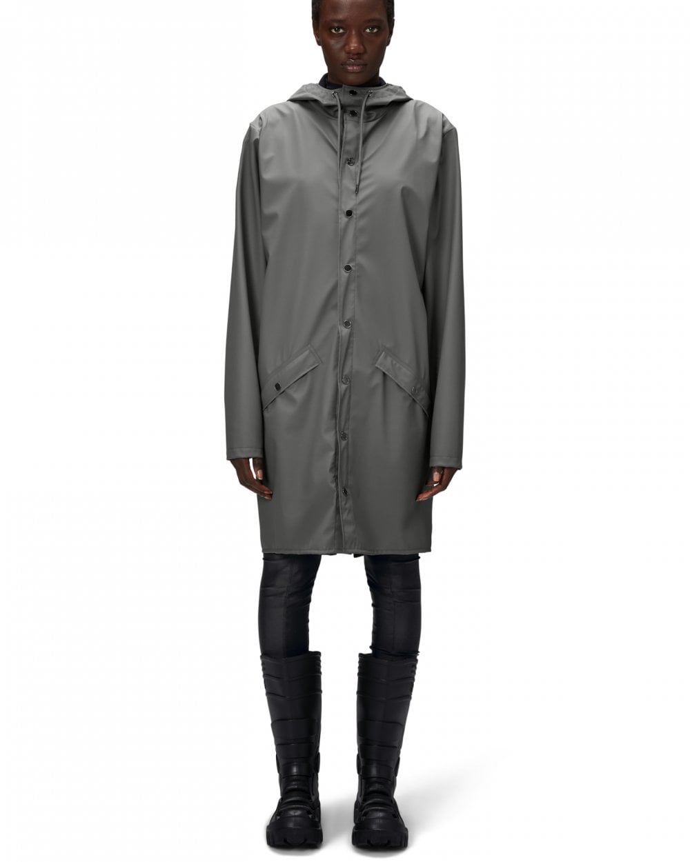Rains Long Unisex Jacket - 13 Grey