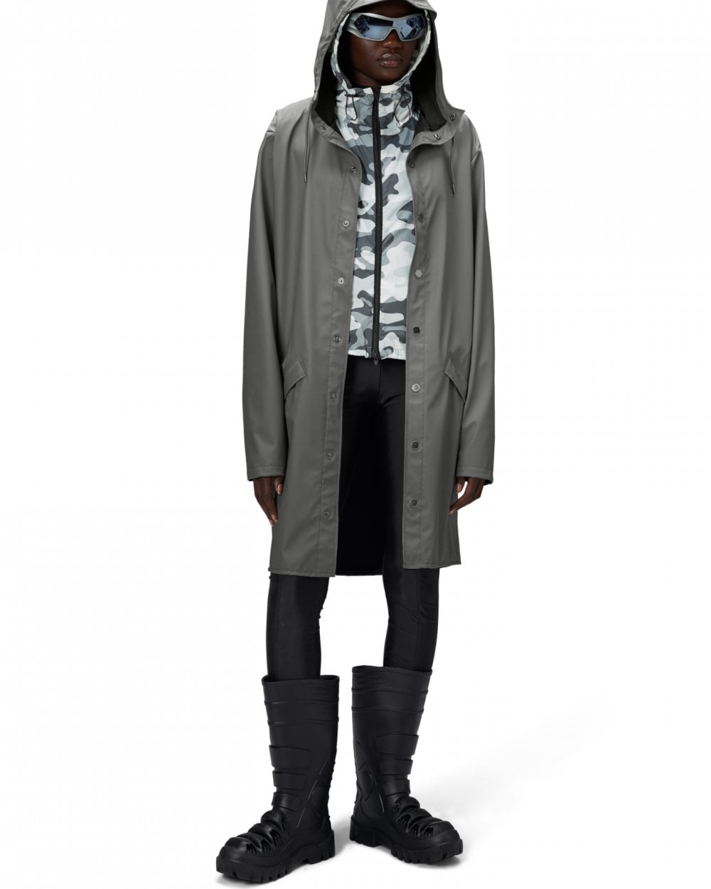 Rains Long Unisex Jacket - 13 Grey