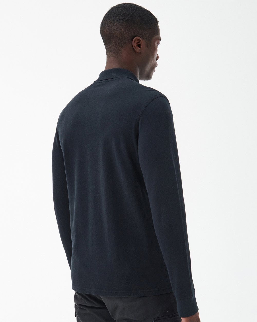 Barbour International Essential Mens Long Sleeve Polo - Black/Yellow