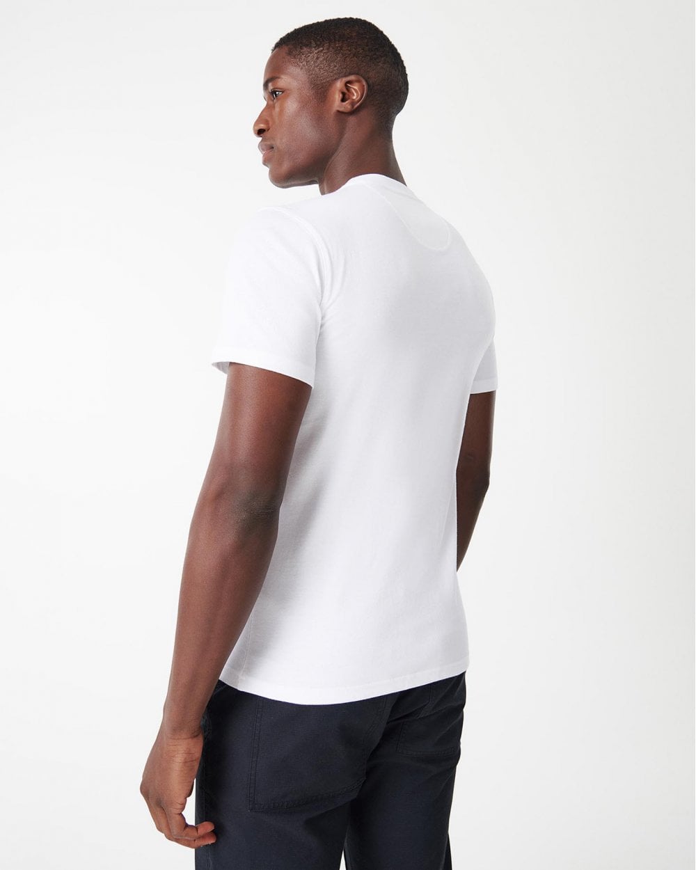 Barbour International Small Logo Mens T-Shirt - White/Black