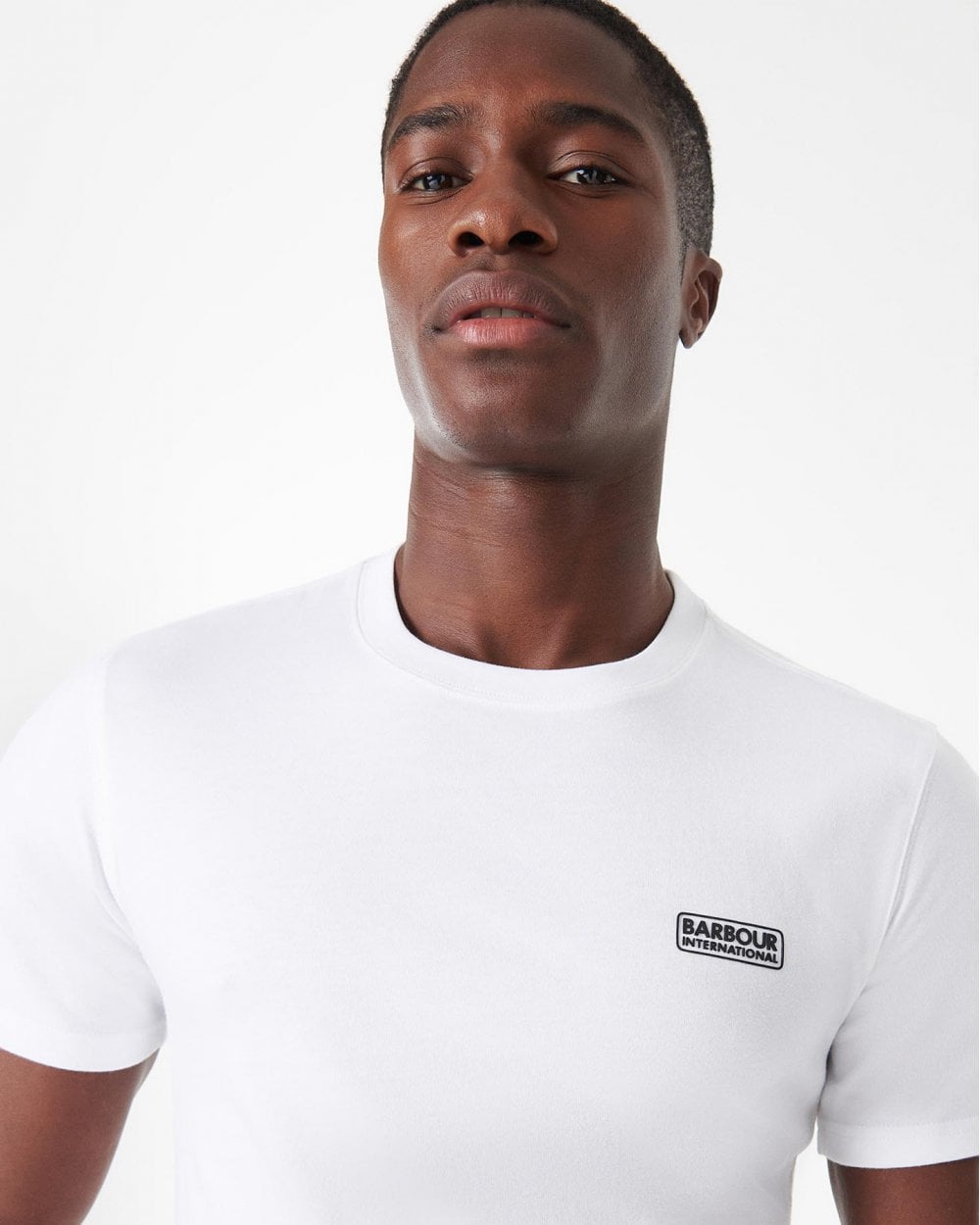 Barbour International Small Logo Mens T-Shirt - White/Black