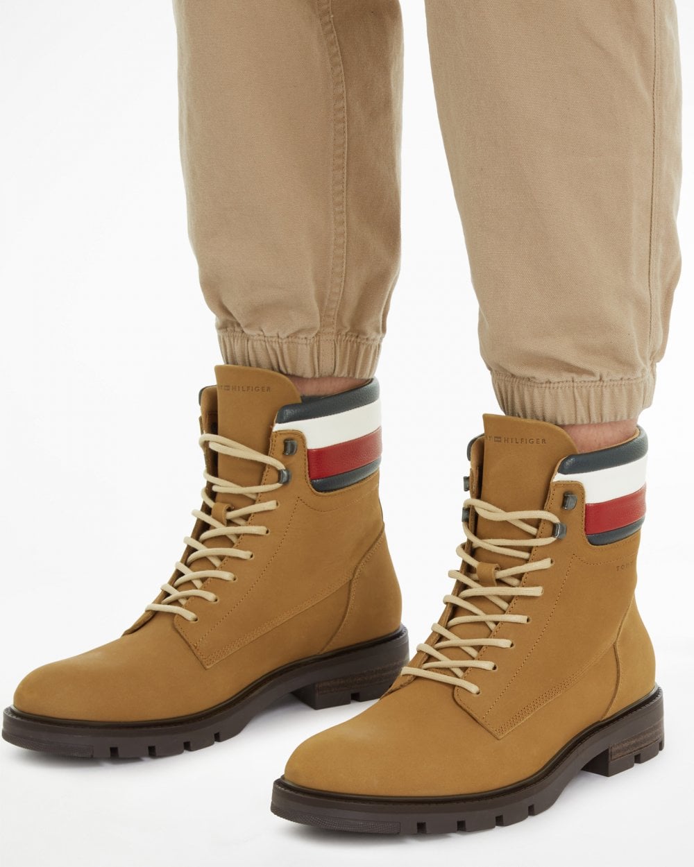 Tommy Hilfiger Corporate Hilfiger Mens Nubuck Boots - Desert Khaki