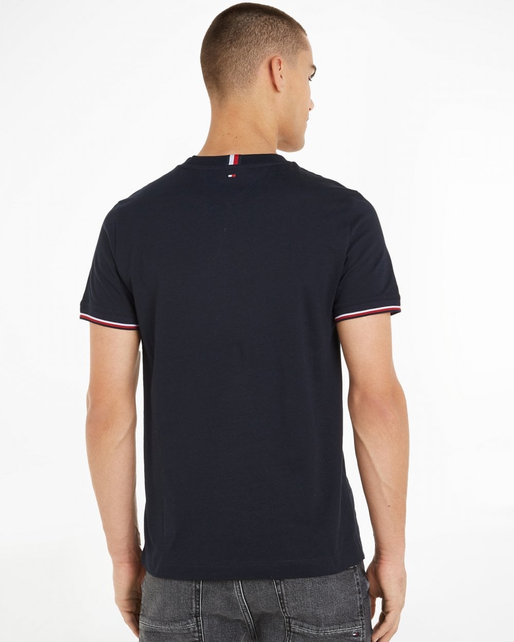 Tommy Hilfiger Tommy Logo Tipped Mens T-Shirt - Desert Sky