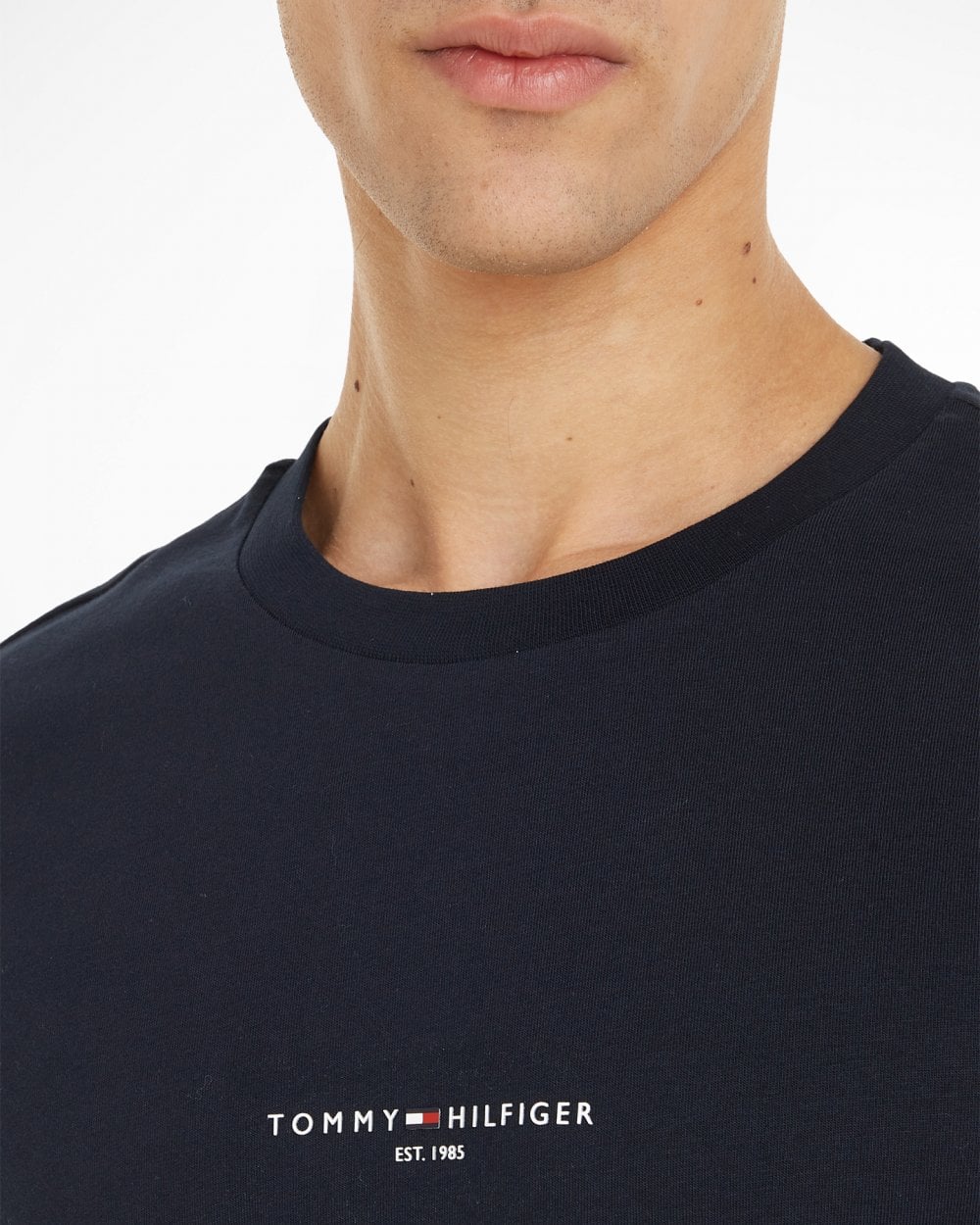 Tommy Hilfiger Tommy Logo Tipped Mens T-Shirt - Desert Sky